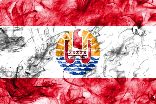 French Polynesia smoke flag — Stock Photo, Image