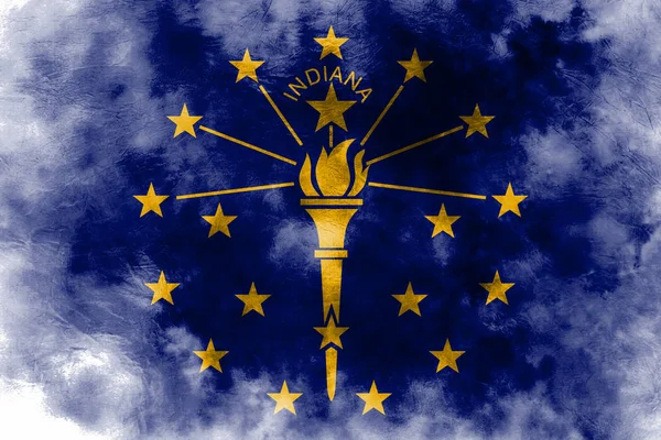 Indiana állam grunge zászló, Amerikai Egyesült Államok — Stock Fotó