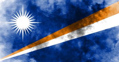 Eski Marshall Adaları grunge arka plan bayrak