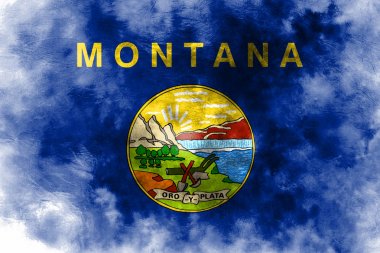 Montana state grunge flag, United States of America clipart