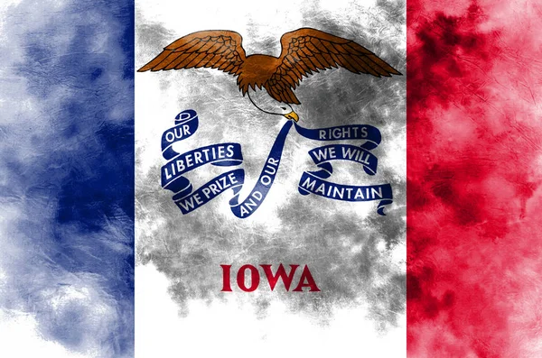Iowa state grunge flag, Estados Unidos da América — Fotografia de Stock