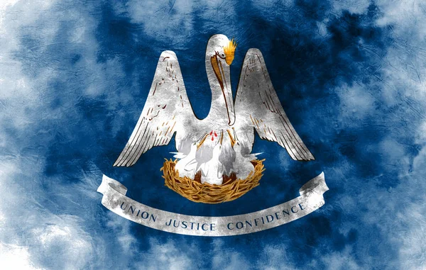 Louisiana státní grunge vlajka, Spojené státy americké — Stock fotografie