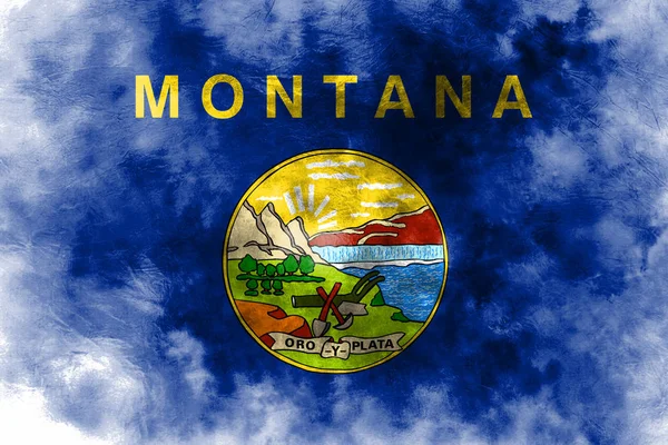 Montana state grunge flag, Stati Uniti d'America — Foto Stock