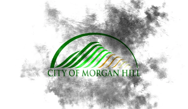 Morgan Hill city smoke flag, California State, United States Of — Stock Photo, Image