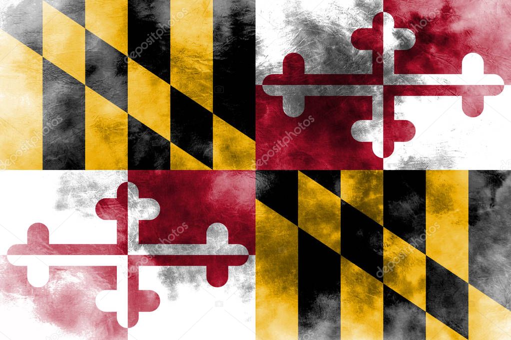 Maryland state grunge flag, United States of America