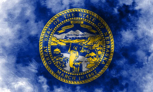 Nebraska állam grunge zászló, Amerikai Egyesült Államok — Stock Fotó