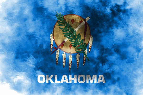 Oklahoma grunge vlag, Verenigde Staten — Stockfoto