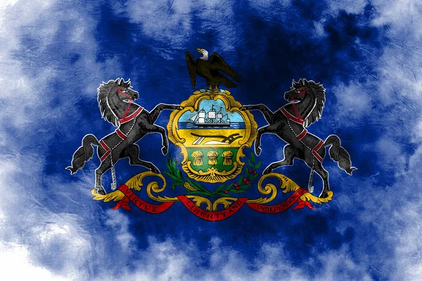 Pennsylvania state grunge flag, Estados Unidos da América — Fotografia de Stock