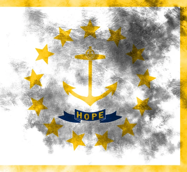Род-Айленд державного прапора гранж, Сполучені Штати Америки — стокове фото