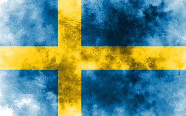 Gamla Sverige grunge bakgrund flagga — Stockfoto