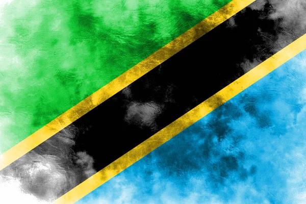 Antigua bandera de Tanzania grunge fondo —  Fotos de Stock