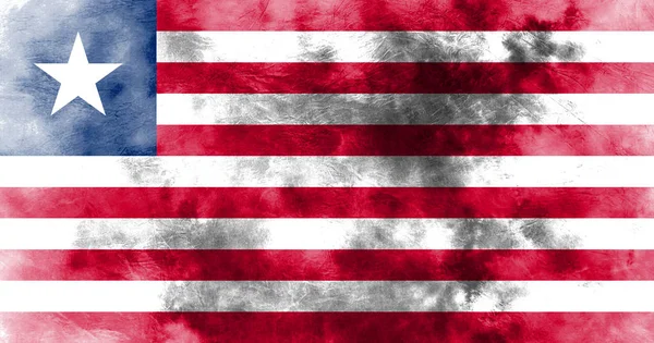 Velha Libéria grunge fundo bandeira — Fotografia de Stock