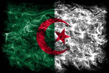 Cezayir duman bayrağı siyah zemin 