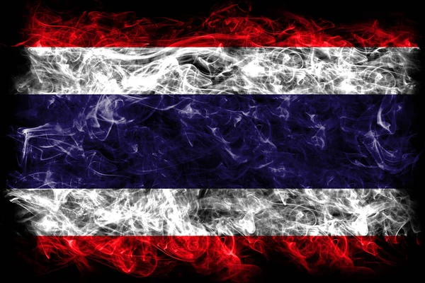 Drapeau fumé Thaïlande sur fond noir — Photo