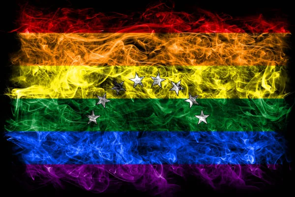 Venezuela gay smoke flag, LGBT Venezuela flag — Stock Photo, Image