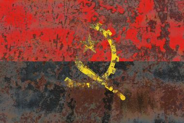 Eski Angola grunge arka plan bayrak