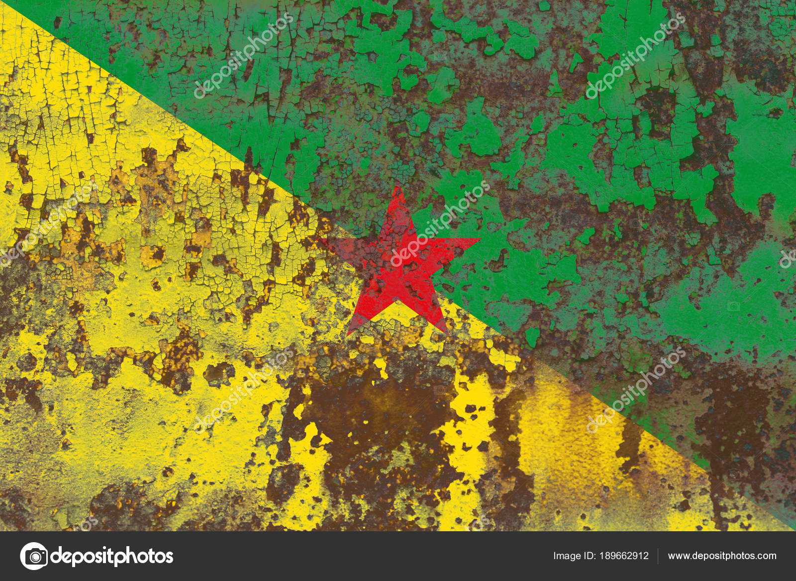 Französisch guiana grunge flag, französisch dependence territorial flag