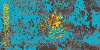 Eski Kazakistan grunge arka plan bayrak