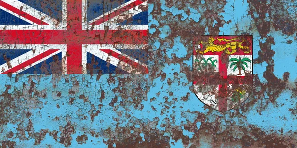 Старый гранж-флаг Фиджи — стоковое фото