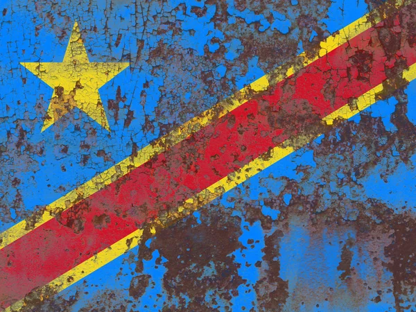Staré demokratická republika Kongo grunge pozadí vlajky — Stock fotografie