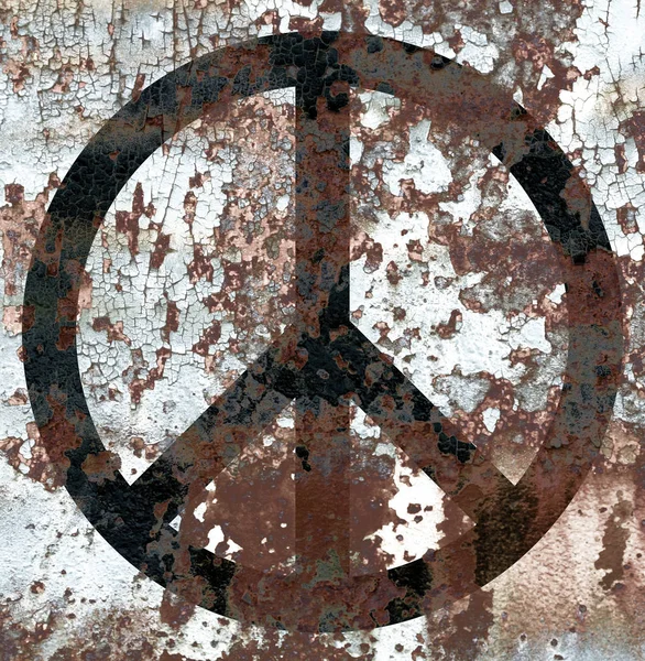 Peace sign grunge smoke flag