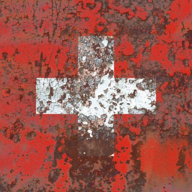 Eski İsviçre grunge arka plan bayrak