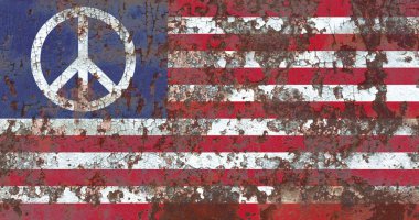 Bize barış sembolü grunge bayrak