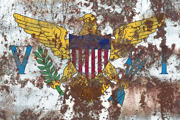 Îles Vierges drapeau grunge, territoire dépendant des États-Unis fl — Photo