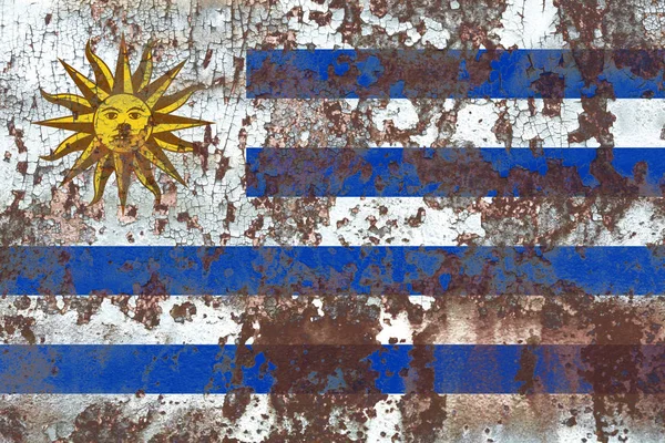 Oude Uruguay grunge achtergrond vlag — Stockfoto