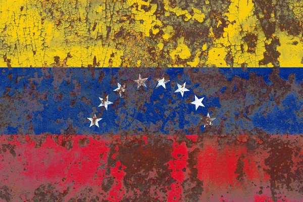 Oude Venezuela grunge achtergrond vlag — Stockfoto