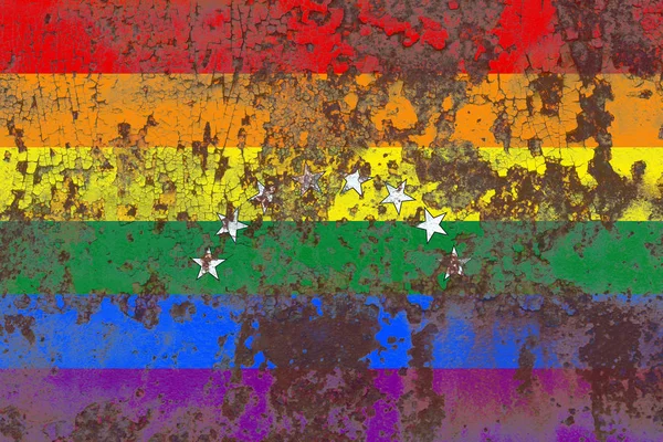Venezuela gay grunge flag, LGBT Venezuela flag
