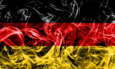 Siyah bir arka plan üzerinde duman Almanya bayrağı