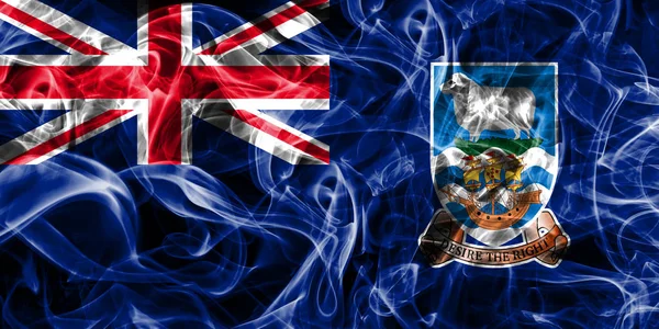 Bandera de humo de Islas Malvinas, Territorios Británicos de Ultramar, Bretaña —  Fotos de Stock