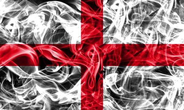 Bandera de humo de Inglaterra sobre fondo negro — Foto de Stock