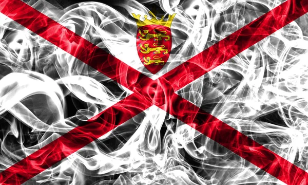 Jersey duman bayrağı, Birleşik Krallık 'a bağlı bölge bayrağı — Stok fotoğraf