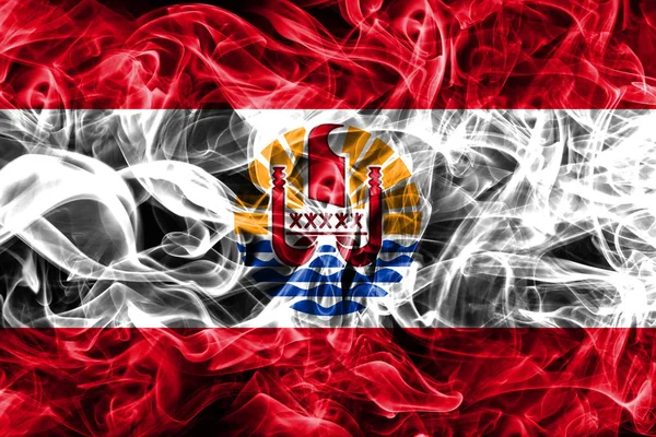 French Polynesia smoke flag — Stock Photo, Image