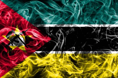 Mozambik duman bayrağı siyah zemin