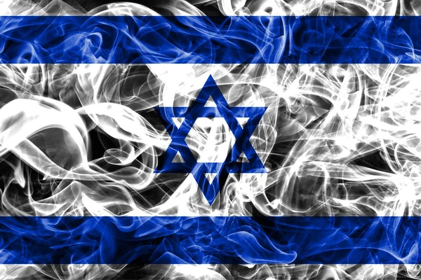 Bandera de humo de Israel sobre fondo negro — Foto de Stock