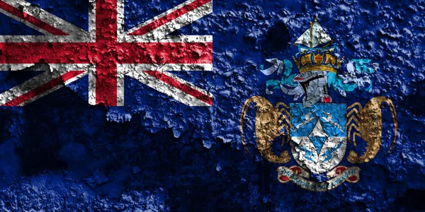 特里斯坦-达库尼亚的旗帜, 英国海外领土, 英国人 — 图库照片