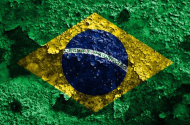 Eski Brezilya grunge arka plan bayrak