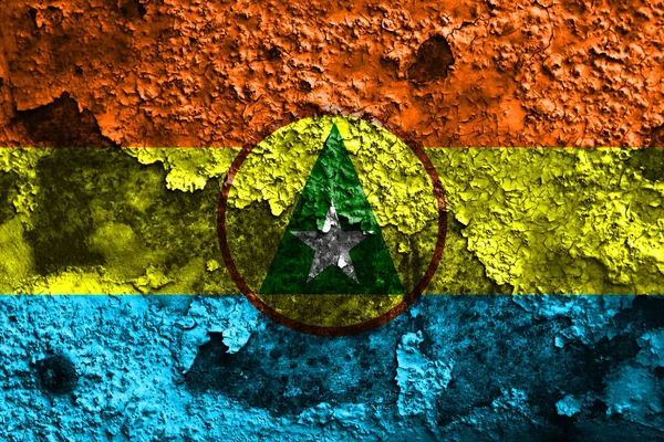 Cabinda proivnce grunge flag, Angola dependent territory flag — Stock Photo, Image