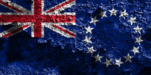 Bandeira do grunge das Ilhas Cook, Nova bandeira do território dependente do Zaeland — Fotografia de Stock