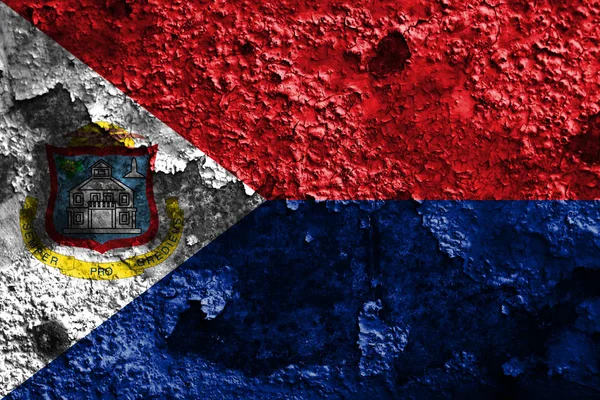 Sint Maarten bandiera grunge, Paesi Bassi bandiera del territorio dipendente — Foto Stock