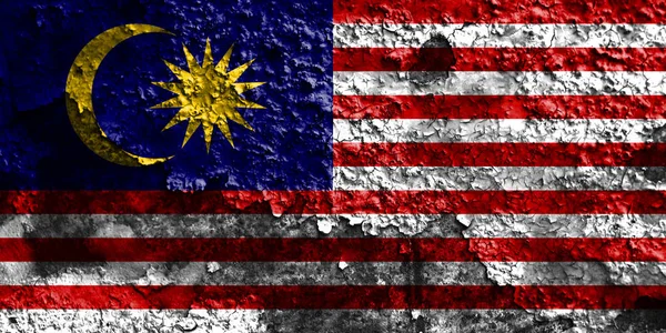 Stará Malajsie grunge pozadí vlajka — Stock fotografie
