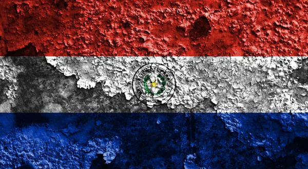 Старый Парагвайский Гранж Флаг — стоковое фото