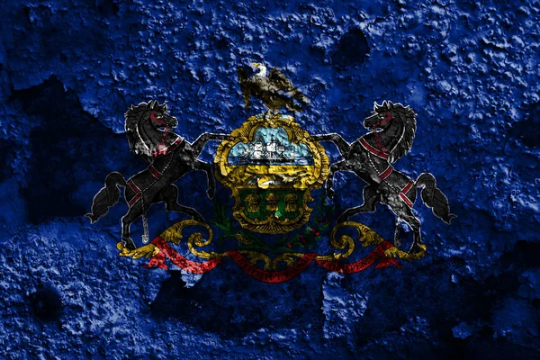 Pennsylvania State Grunge Flag Estados Unidos América — Fotografia de Stock