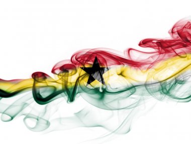 Ghana smoke flag on a white background clipart