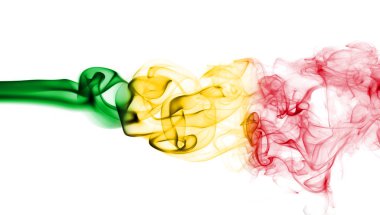 Beyaz bir arka plan üzerinde mali duman bayrağı