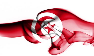Tunisia smoke flag on a white background clipart