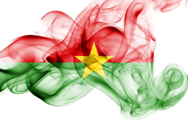 Vlajka Burkiny Faso kouře na bílém pozadí — Stock fotografie